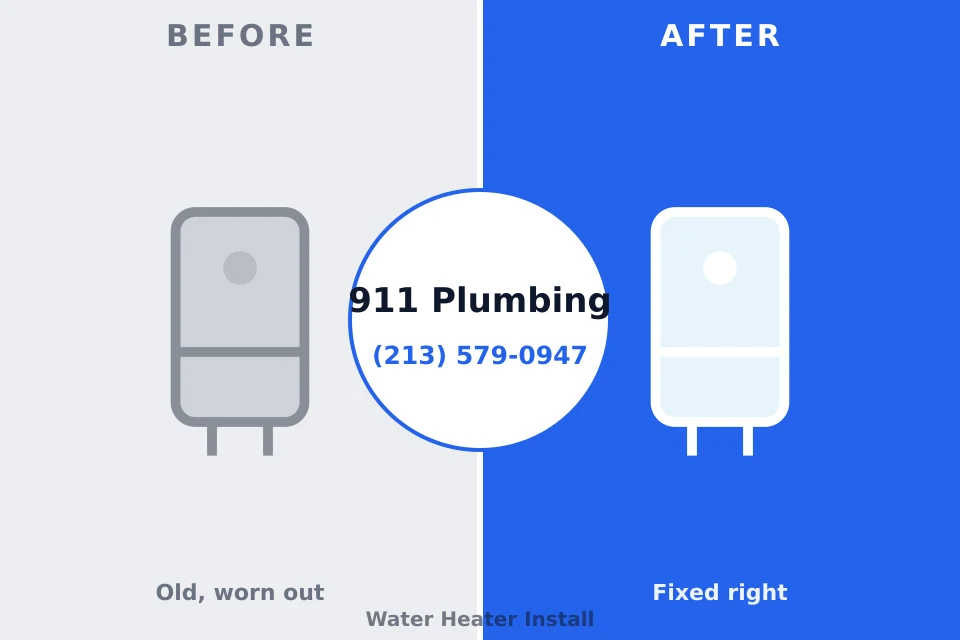 Before and after: plumbing company Morse, LA